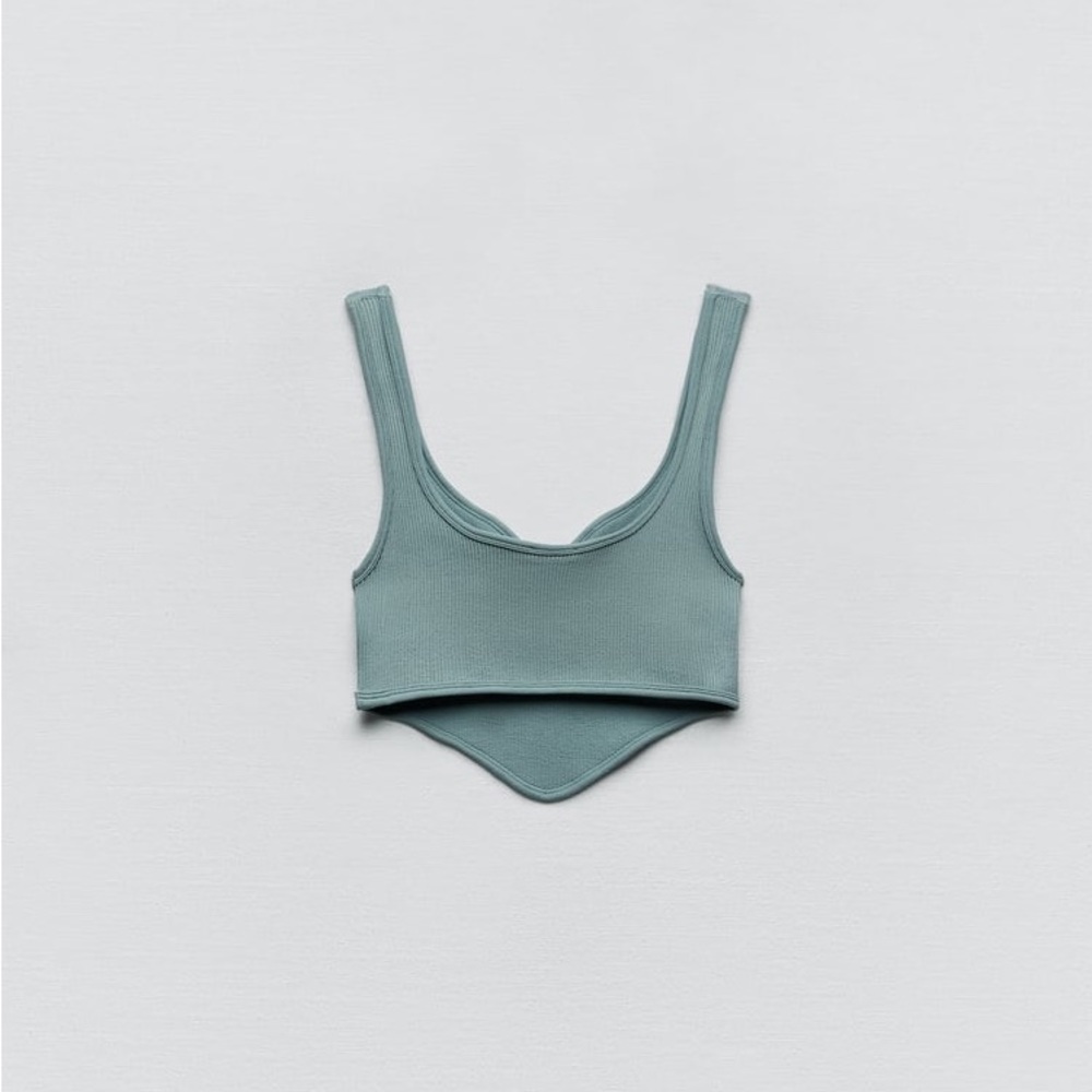 Zara Blue Gray Seamless Corset Top - Picture 15 of 16
